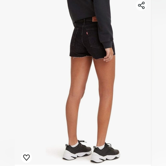 Nwt women's levis high rise black shorts 24 - Picture 3 of 6